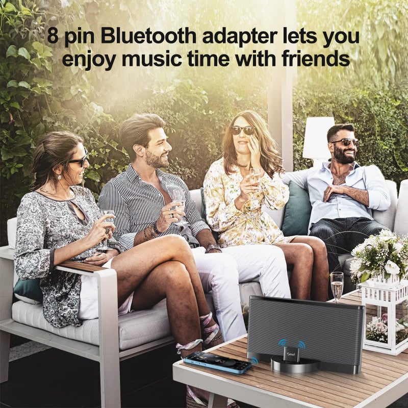 Smof 8 Pin Bluetooth Adapter Receiver Only for Bose Sounddock III/XT, Philips DS1155B/93, Philips AJ7260D/93, JBL MS302GM, Yamaha TSX-14, iHome IPL8BN, Zeppelin Air C Bowers Wilkons, RSR DS406BT - Image 4